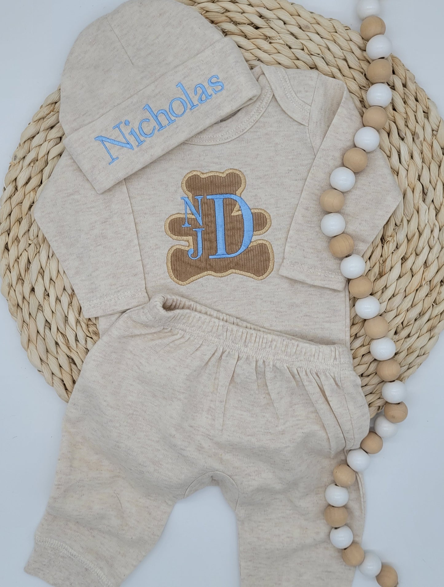 Neutral Baby Boy Teddy Bear Set