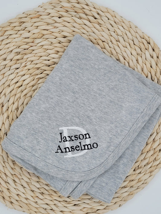 Grey Personalized Baby Blanket