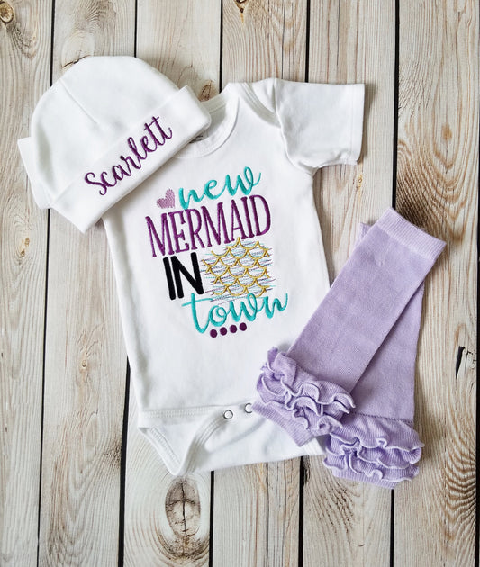 Newborn Girl Mermaid Legwarmer Outfit