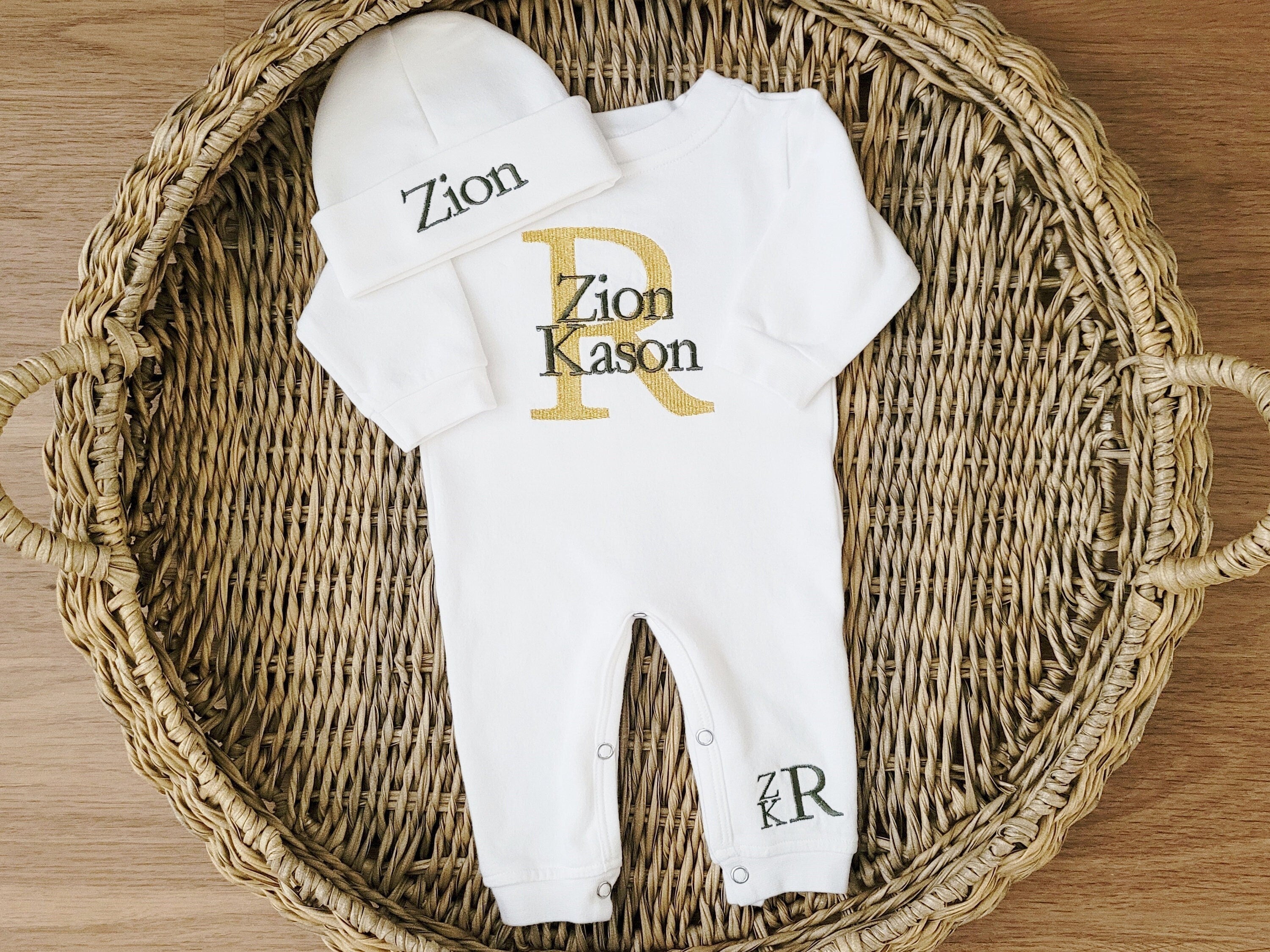 Monogram newborn hotsell outfit boy